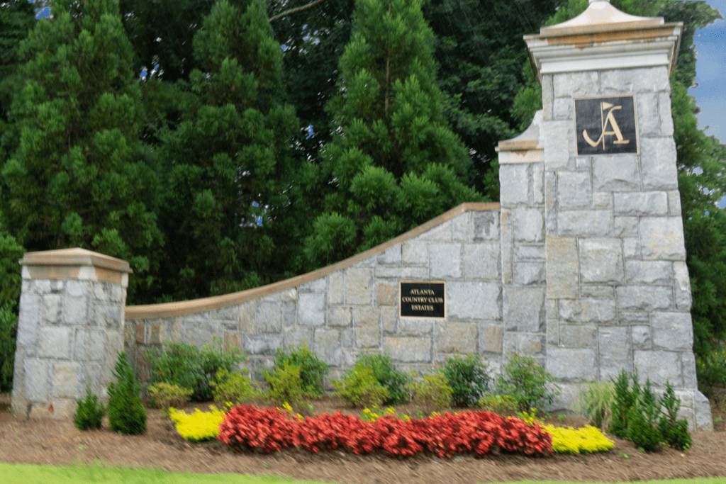 Entrance to the Atlanta Country Club neighborhood.
