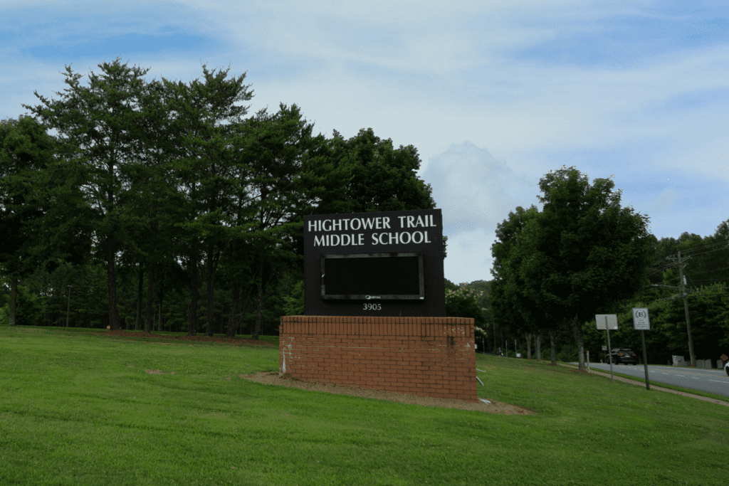 High Tower Trail Middle School Main Entrance in East Cobb County, Georgia.