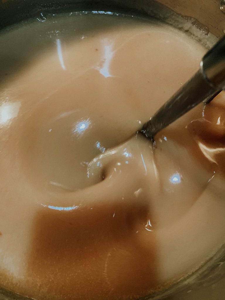 Starting to mix the ingredients together